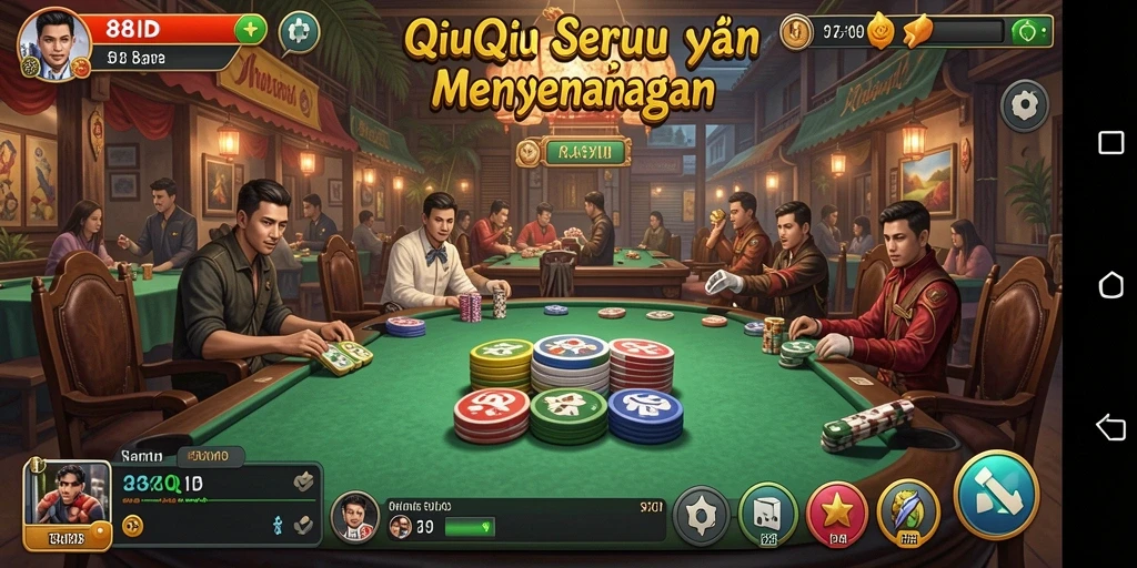 Tampilan gameplay QiuQiu yang seru dan interaktif.