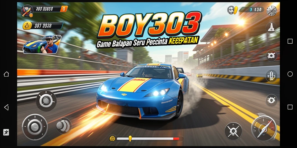 Tampilan gameplay Racing yang mendebarkan di BOY303.