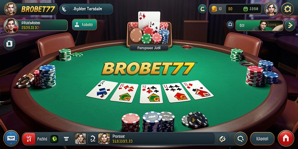 Tampilan menarik dari gameplay Poker di BROBET77.