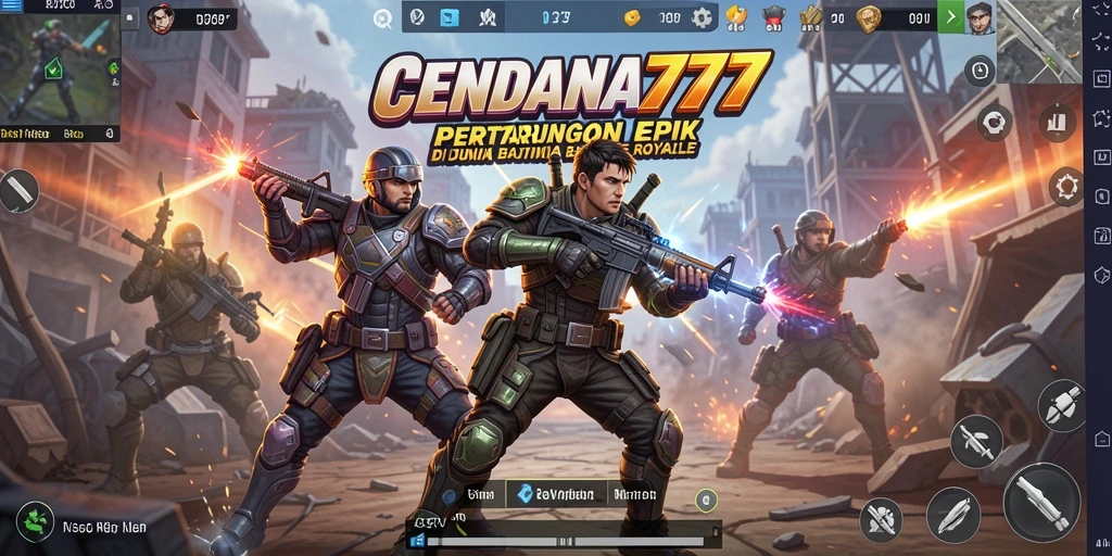 Gameplay intens CENDANA777 dalam aksi pertarungan Battle Royale.