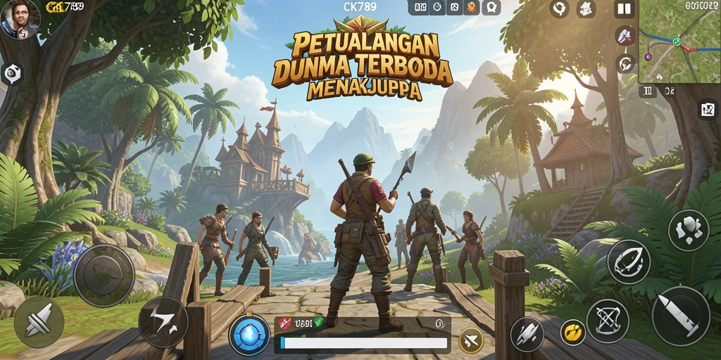 Tampilan gameplay CK789 dalam dunia terbuka yang luas dan penuh petualangan.