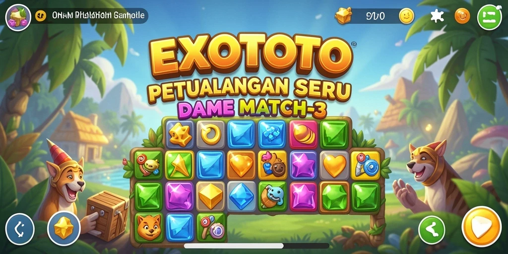 Tangkapan layar menampilkan gameplay seru dalam EXOTOTO Match-3.