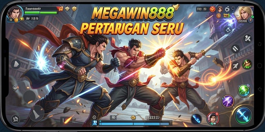 Tampilan gameplay mendebarkan dari MEGAWIN888 dalam pertarungan seru.