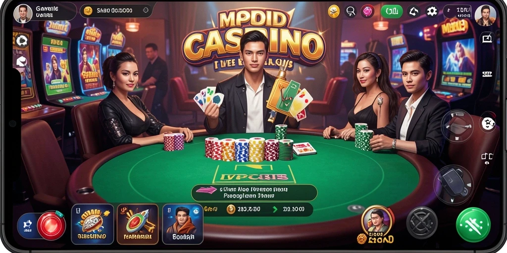 Tampilan gameplay MPOID yang menarik dengan dealer profesional dan interaksi real-time.