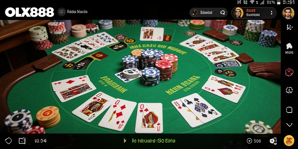 Tampilan seru gameplay Gaple di OLX888 yang menantang.