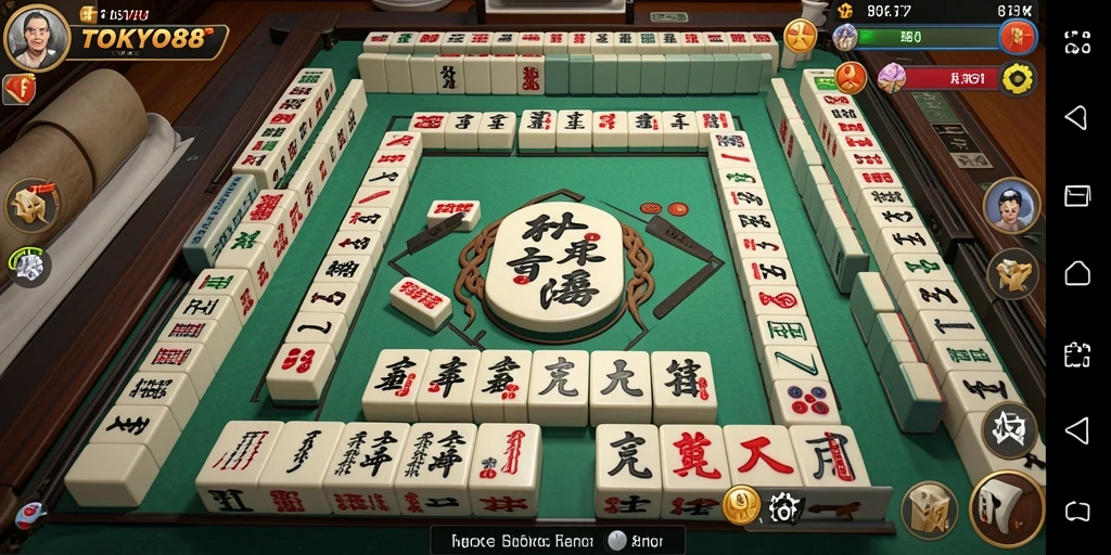 Tampilan menarik dari gameplay Mahjong di TOKYO88